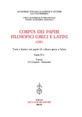 E-book, Corpus dei papiri filosofici greci e latini, CPF : testi e lessico nei papiri di cultura greca e latina : parte IV.2 : tavole (I.2 Galenus - Isocrates), L.S. Olschki
