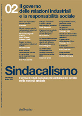 Fascículo, Sindacalismo : rivista di studi sulla rappresentanza del lavoro nella società globale : 2, 2, 2008, Rubbettino