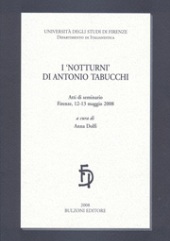 E-book, I notturni di Antonio Tabucchi : atti di seminario, Firenze, 12-13 maggio 2008, Bulzoni