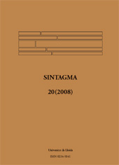 Heft, Sintagma : revista de lingüística : 20, 2008, Edicions de la Universitat de Lleida