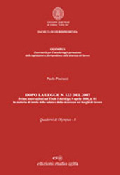E-book, Dopo la Legge n. 123 del 2007 : prime osservazioni sul Titolo I del D.lgs. 9 aprile 2008, n. 81 in materia di tutela della salute e della sicurezza nei luoghi di lavoro, Pascucci, Paolo, 1954-, Aras