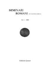 Fascicule, Seminari romani di cultura greca : XI, 1, 2008, Edizioni Quasar