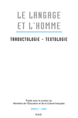eBook, Traductologie, textologie : Hommage à Georges Lurquin : 2001 36.1., EME Editions