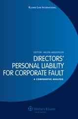 E-book, Directors' Personal Liability for Corporate Fault, Anderson, Helen, Kluwer Law International