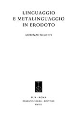 E-book, Linguaggio e metalinguaggio in Erodoto, Miletti, Lorenzo, Fabrizio Serra editore