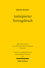 E-book, Antizipierter Vertragsbruch : Eine Untersuchung zum deutschen und englischen Recht, Weidt, Heinz, Mohr Siebeck