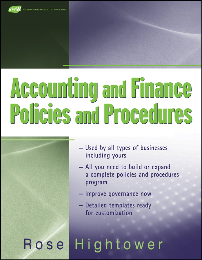 eBook, Accounting and Finance Policies and Procedures, John Wiley & Sons