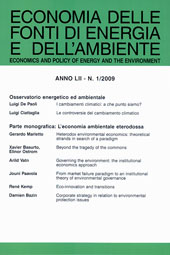 Fascículo, Economia delle fonti di energia e dell'ambiente. Fascicolo 1, 2009, Franco Angeli
