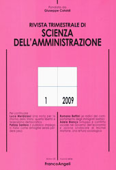 Fascicolo, Rivista trimestrale di scienza della amministrazione. GEN./MAR., 2009, Franco Angeli