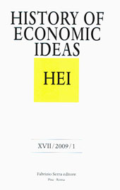 Fascicule, History of economic ideas : XVII, 1, 2009, Istituti editoriali e poligrafici internazionali  ; Fabrizio Serra