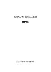 eBook, Rime, Boccaccio, Giovanni, Zanichelli