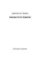 E-book, Poemetti in terzine, Lorenzo de Medici, Zanichelli