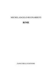 eBook, Rime, Buonarroti, Michelangelo, Zanichelli
