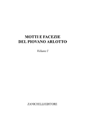 eBook, Motti e facezie del piovano Arlotto : volume I, Anonimo, Zanichelli