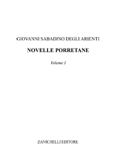 eBook, Novelle porretane : volume I, Arienti, Giovanni Sabadino degli, Zanichelli
