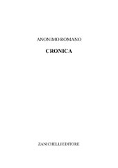 eBook, Cronica, Anonimo Romano, Zanichelli