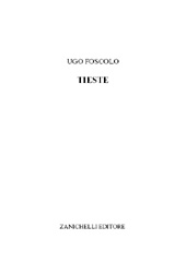 eBook, Tieste, Foscolo, Ugo., Zanichelli