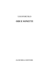 eBook, Odi e sonetti, Foscolo, Ugo., Zanichelli