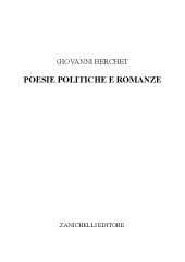 E-book, Poesie politiche e romanze, Zanichelli
