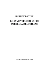 E-book, Le avventure di Saffo poetessa di Mitilene, Zanichelli
