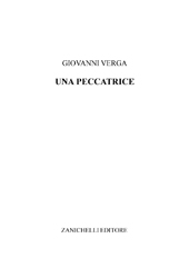 E-book, Una peccatrice, Verga, Giovanni, Zanichelli
