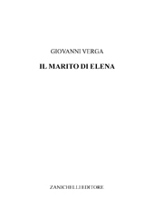 E-book, Il marito di Elena, Verga, Giovanni, Zanichelli