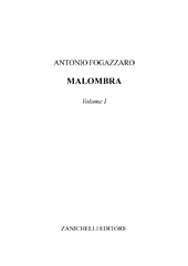 E-book, Malombra : volume I., Zanichelli