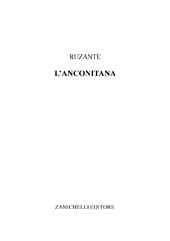 E-book, L'Anconitana, Ruzante, Angelo Beolco detto il., Zanichelli