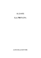 eBook, La Piovana, Ruzante, Angelo Beolco detto il., Zanichelli