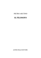 eBook, Il filosofo, Aretino, Pietro, Zanichelli
