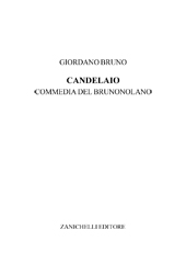 eBook, Candelaio commedia del Brunonolano, Bruno, Giordano, Zanichelli