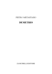 eBook, Demetrio, Metastasio, Pietro, Zanichelli