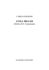 eBook, Luisa Miller, Goldoni, Carlo, Zanichelli