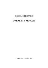 eBook, Operette morali, Leopardi, Giacomo, Zanichelli
