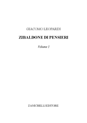 eBook, Zibaldone di pensieri : volume I, Leopardi, Giacomo, Zanichelli
