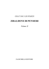 E-book, Zibaldone di pensieri : volume II, Leopardi, Giacomo, Zanichelli