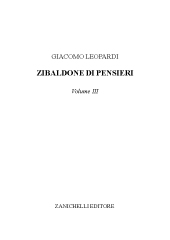 E-book, Zibaldone di pensieri : volume III, Zanichelli