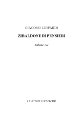 E-book, Zibaldone di pensieri : volume VII, Zanichelli