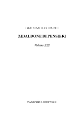E-book, Zibaldone di pensieri : volume XIII, Zanichelli