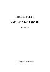 E-book, La frusta letteraria : volume III, Zanichelli