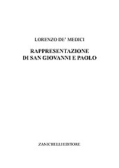 eBook, Rappresentazione di S. Giovanni e Paolo, Lorenzo de Medici, Zanichelli