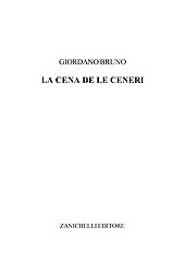 E-book, La cena de le Ceneri, Bruno, Giordano, Zanichelli