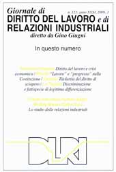 Fascículo, Giornale di diritto del lavoro e di relazioni industriali. Fascicolo 3, 2009, Franco Angeli
