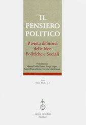 Fascicule, Il pensiero politico : rivista di storia delle idee politiche e sociali. Anno XLII, n. 1 (gennaio-aprile), 2009, L.S. Olschki