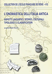 eBook, L'onomastica dell'Italia antica : aspetti linguistici, storici, culturali, tipologici e classificatori, École française de Rome