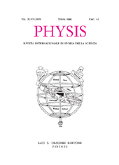 Fascicolo, Physis : rivista internazionale di storia della scienza : XLVI, 1/2, 2009, L.S. Olschki