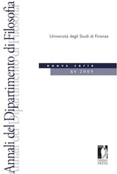 Fascículo, Annali del dipartimento di filosofia : 15, 2009, Firenze University Press
