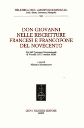 Chapitre, Studi preparatori per un ritratto di Don Giovanni : Le pur et l'impur di Colette, L.S. Olschki