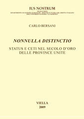 E-book, Nonnulla distinctio : status e ceti nel secolo d'oro delle Province Unite, Bersani, Carlo, Viella