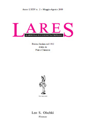 Issue, Lares : rivista quadrimestrale di studi demo-etno-antropologici : LXXV, 2, 2009, L.S. Olschki